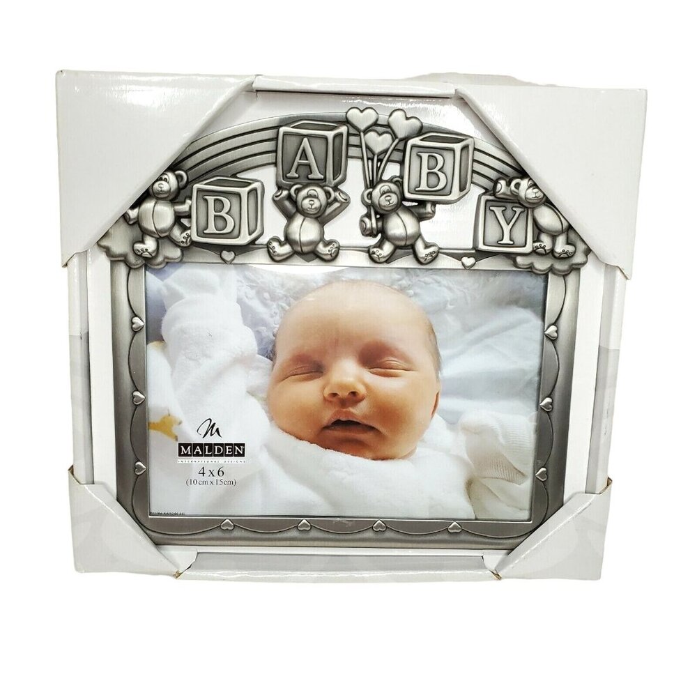 Malden International Design Embossed Teddy & Baby Design Baby Frame